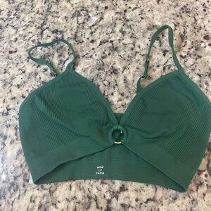 Aerie Forest Green Ribbed Bralette